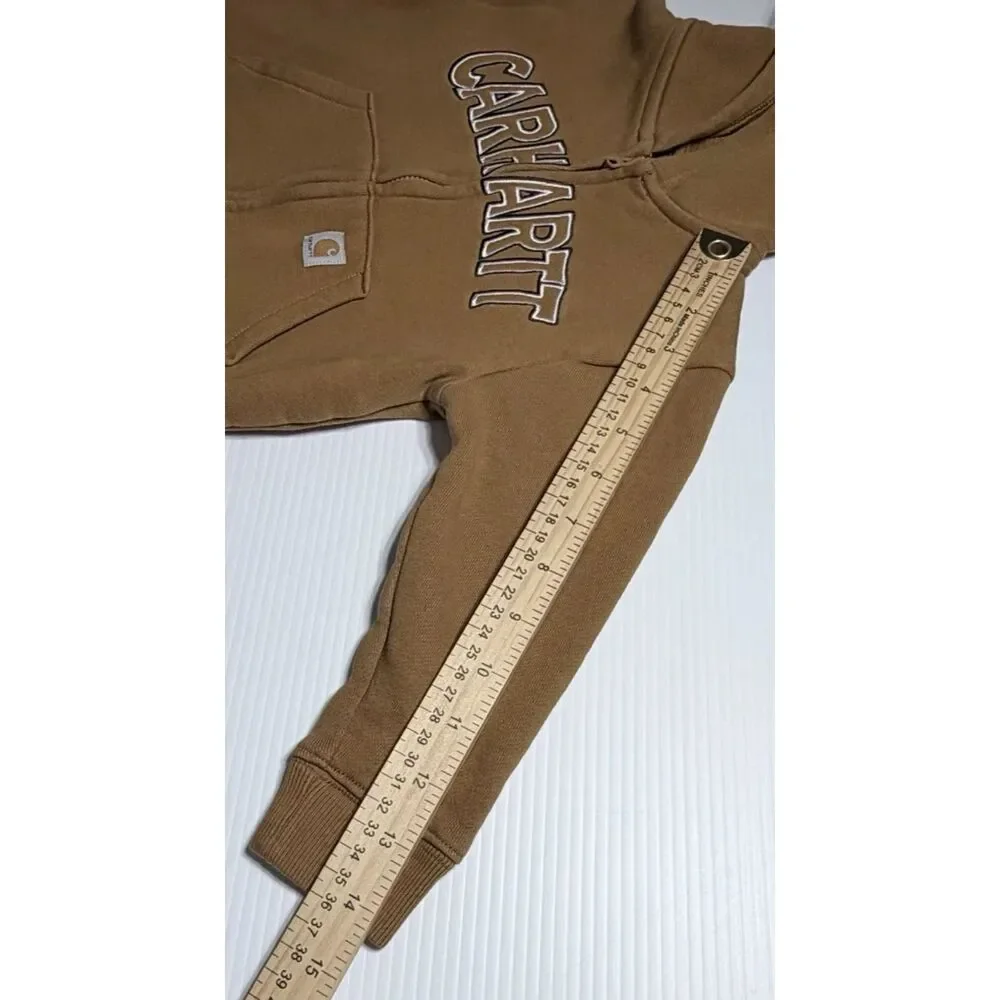 Carhartt Full Zip Hoodie Kid's 2T Sweatshirt Brown Embroidered Logo Pockets